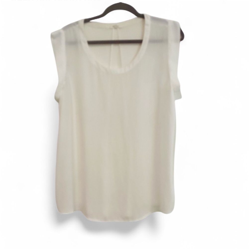 PLEIONE WHITE SLEEVELESS LIGHTWEIGHT BLOUSE SIZE XL